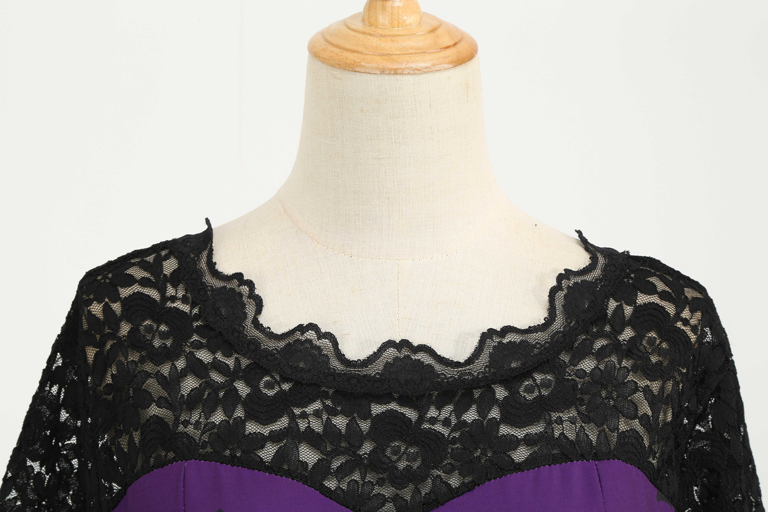 Womens Retro Lace round Neck Short-Sleeved Printed Maxi Dress for Cosplay Party